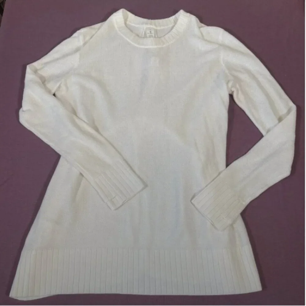 Lululemon Sincerely Yours Sweater White - Size 4 Open Back Cashmere lightweight